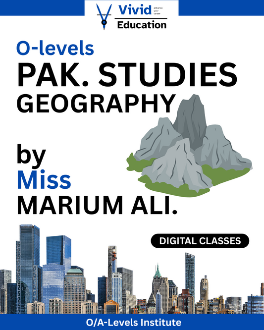 O levels Pakistan Studies (Geography Only)